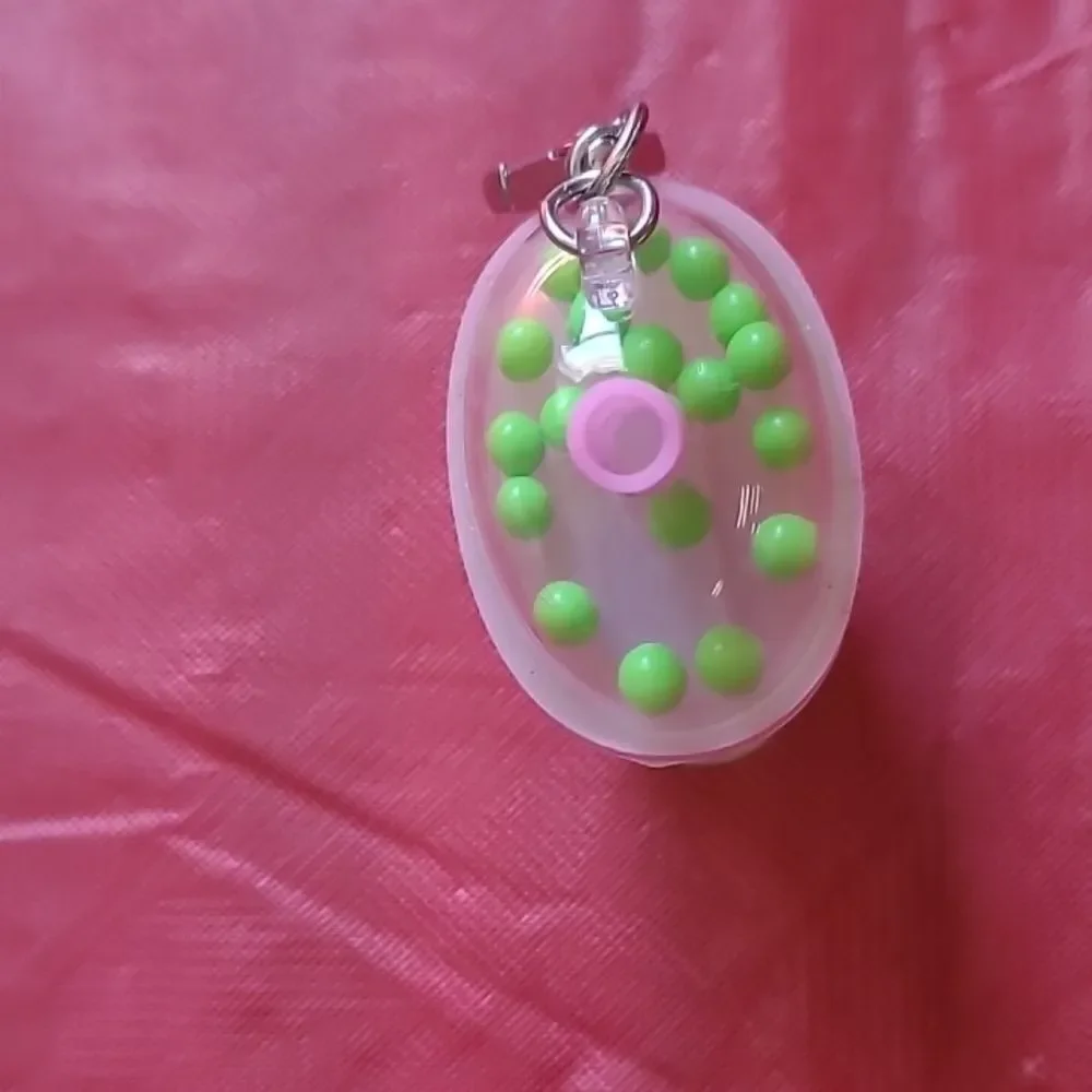 Smiley Face Kids Keychain - Pink and Green